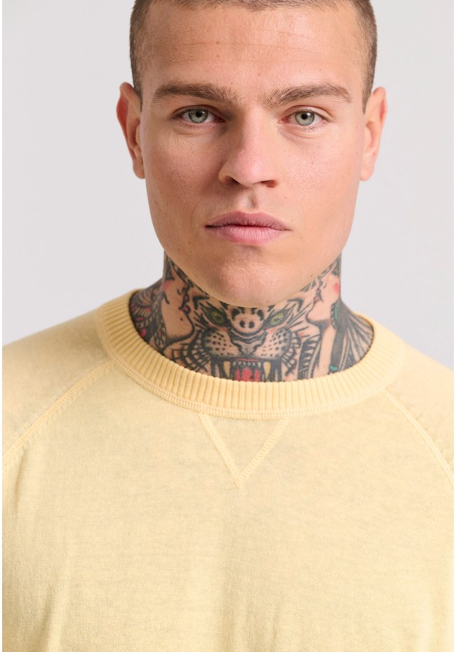 Linen blend men's lightweight sweater