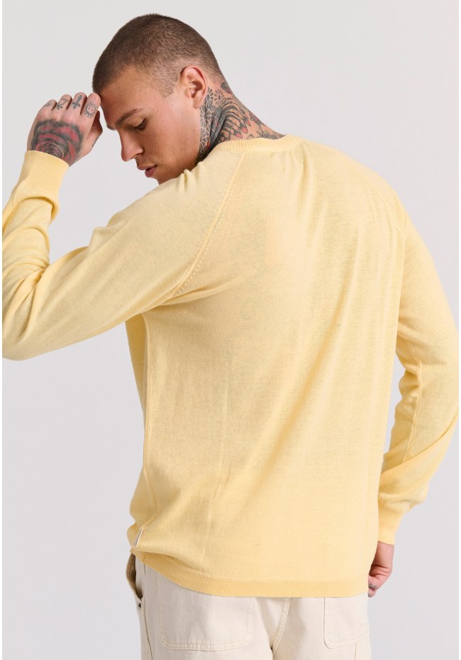 Linen blend men's lightweight sweater