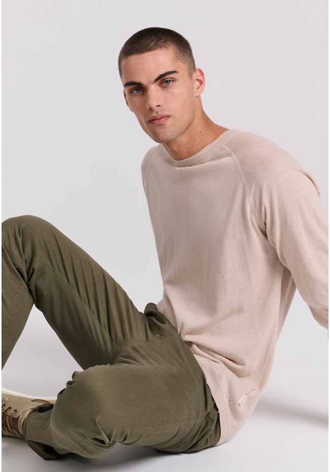 Linen blend men's lightweight sweater