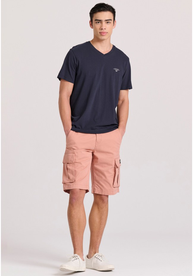 V-neck t-shirt with chest logo