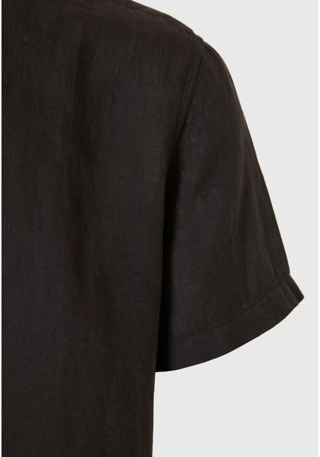 Garment dyed κοντομάνικο λινό πουκάμισο