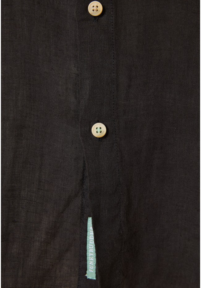 Garment dyed κοντομάνικο λινό πουκάμισο