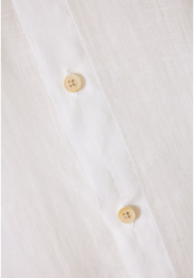 Garment dyed κοντομάνικο λινό πουκάμισο