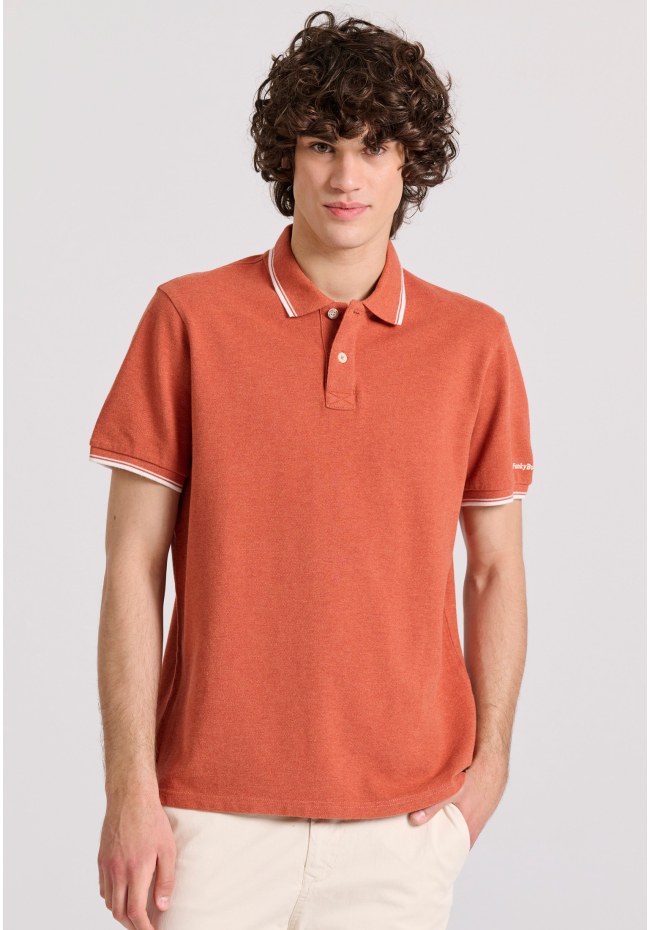 Polo shirt in melange fabric