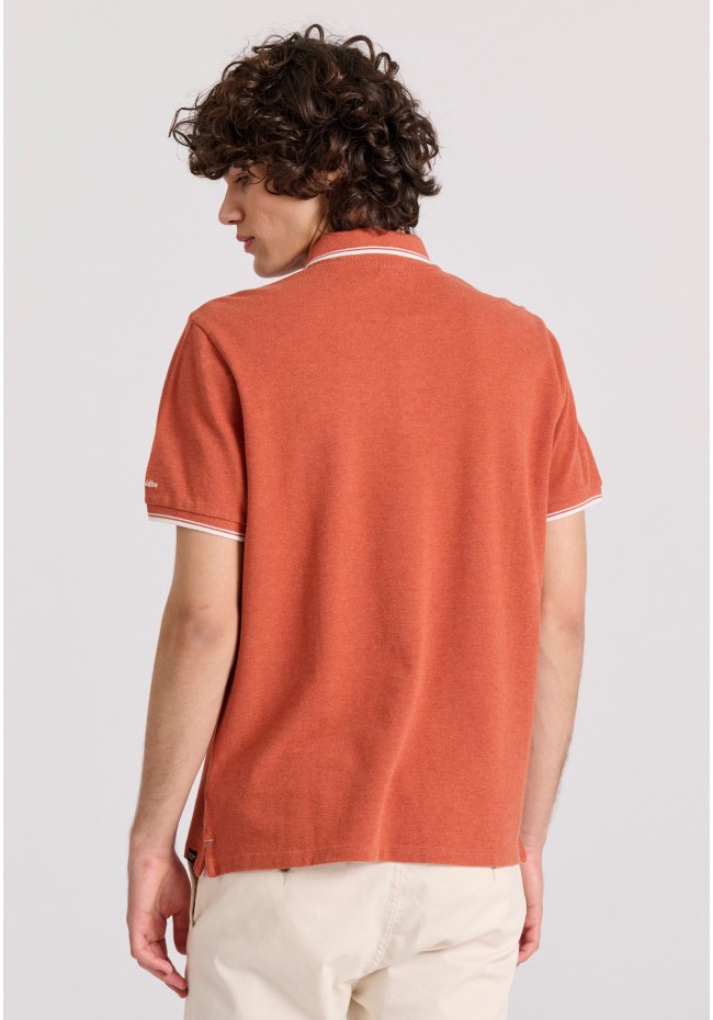 Polo shirt in melange fabric