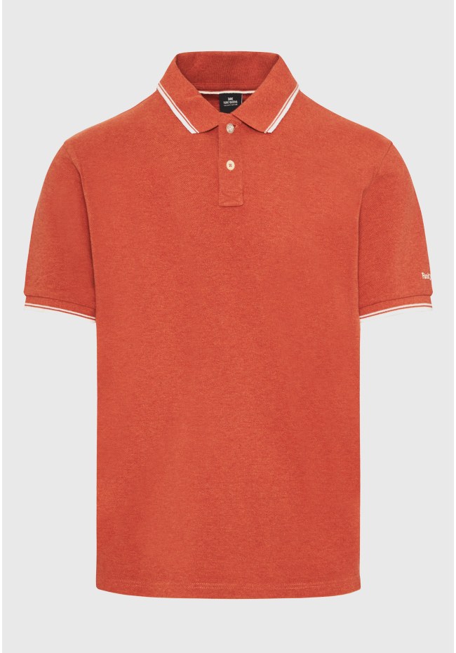 Polo shirt in melange fabric