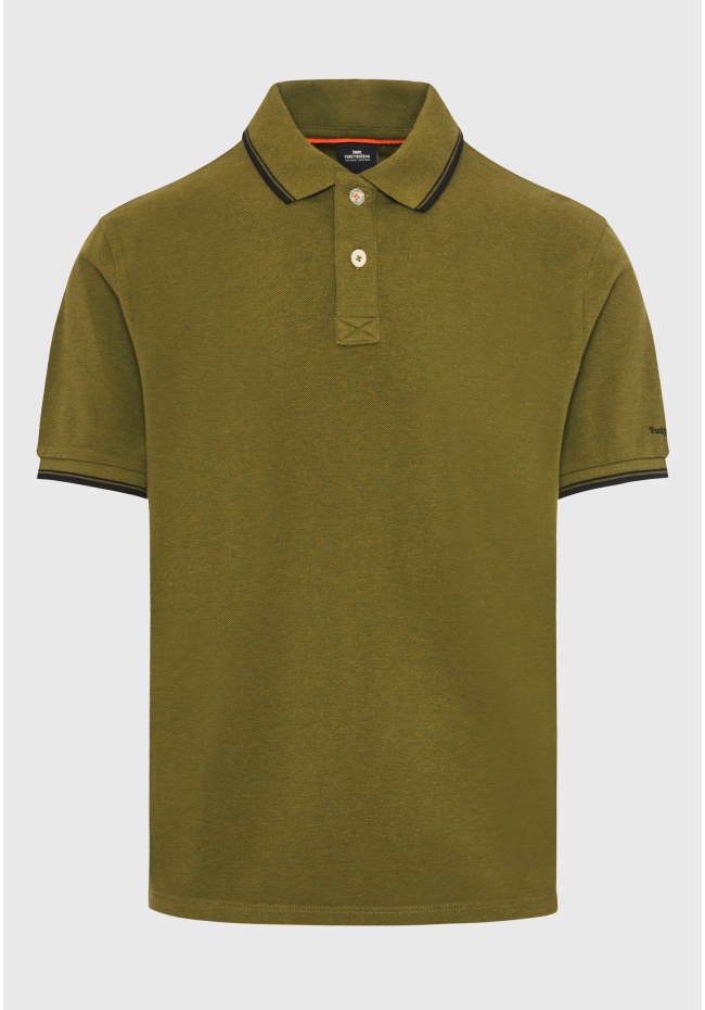 Polo shirt in melange fabric