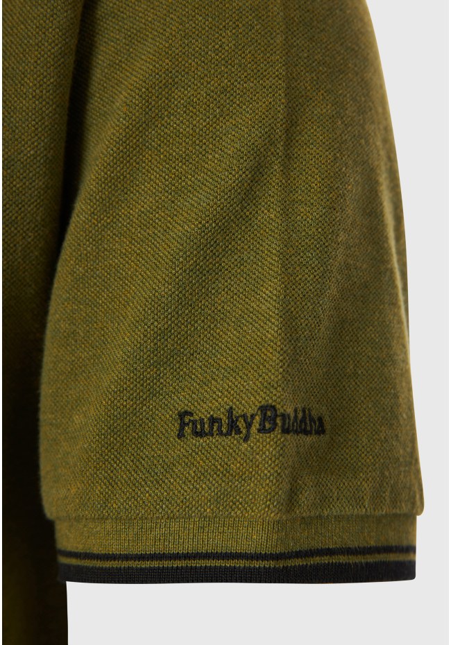 Polo shirt in melange fabric