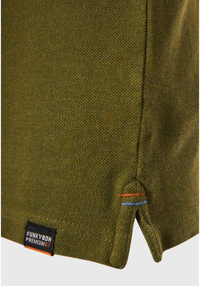 Polo shirt in melange fabric