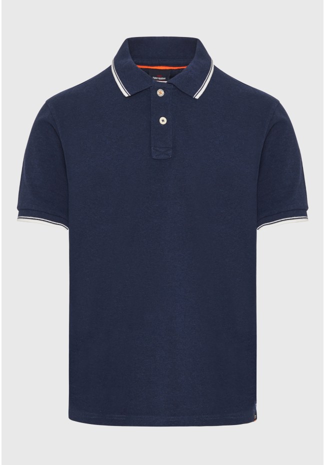 Polo shirt in melange fabric