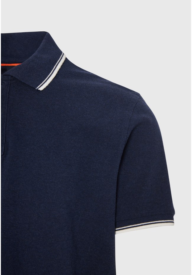 Polo shirt in melange fabric