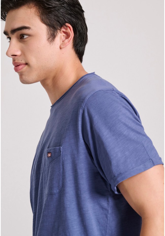 Βαμβακερό t-shirt με τσέπη στο στήθος
