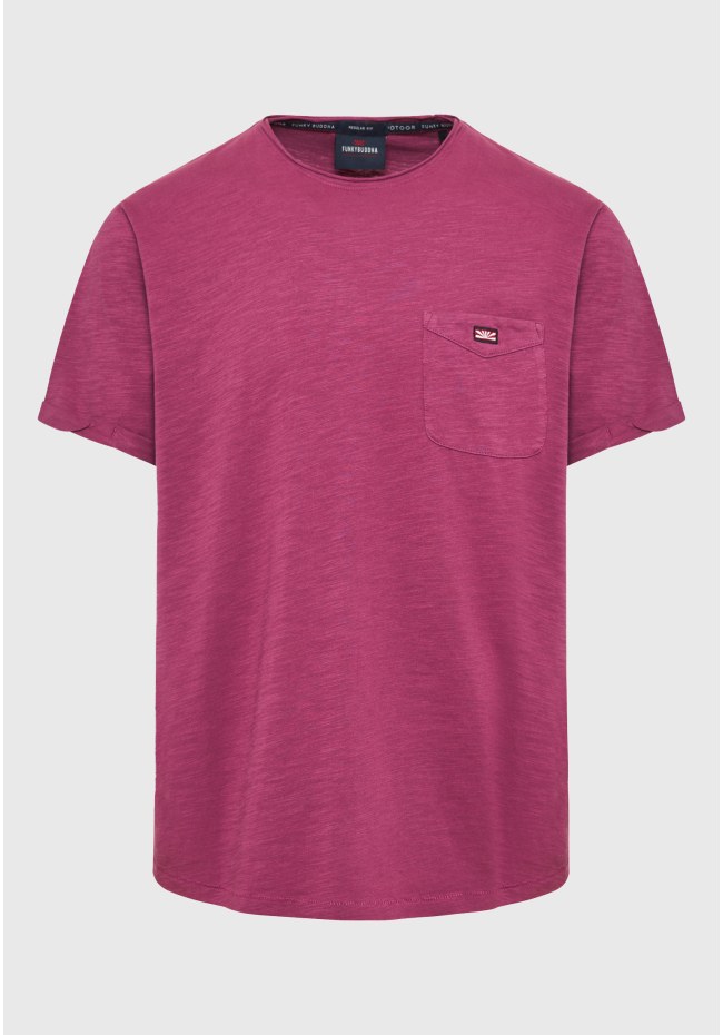 Βαμβακερό t-shirt με τσέπη στο στήθος