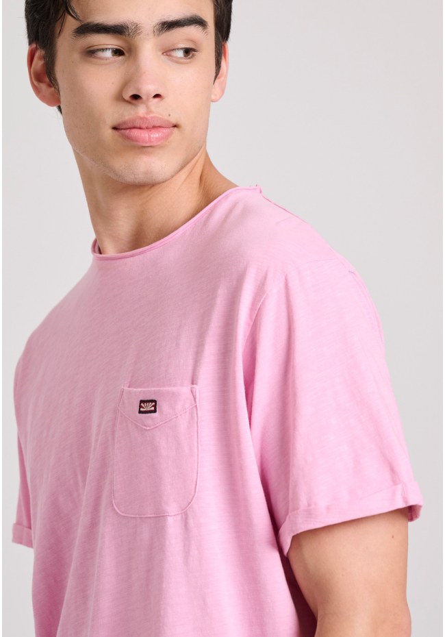 Βαμβακερό t-shirt με τσέπη στο στήθος