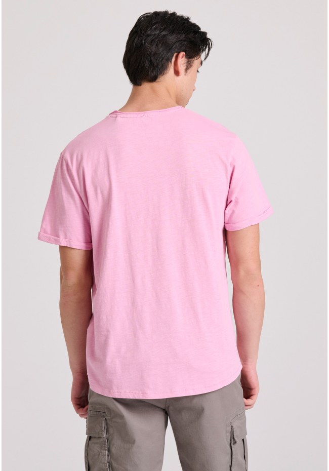 Βαμβακερό t-shirt με τσέπη στο στήθος