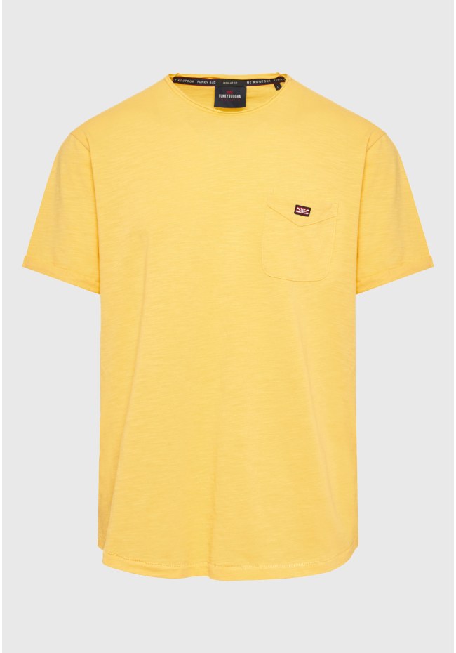 Βαμβακερό t-shirt με τσέπη στο στήθος