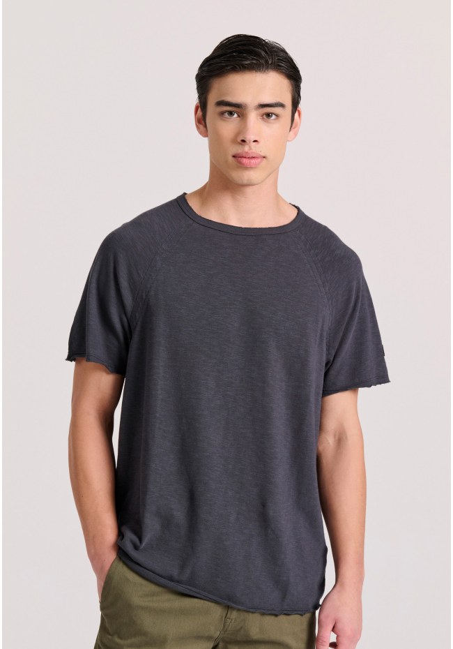 Relaxed fit t-shirt με raglan μανίκι και raw cuts