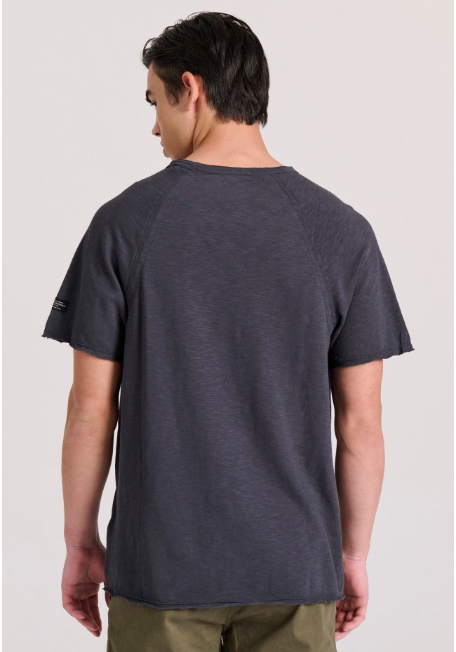 Relaxed fit t-shirt με raglan μανίκι και raw cuts