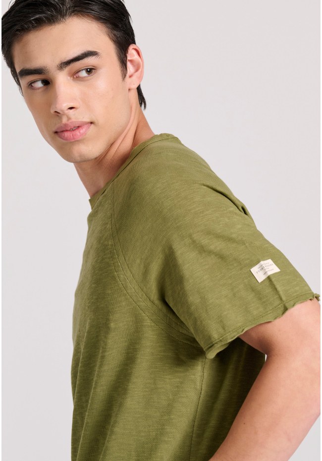 Relaxed fit t-shirt με raglan μανίκι και raw cuts