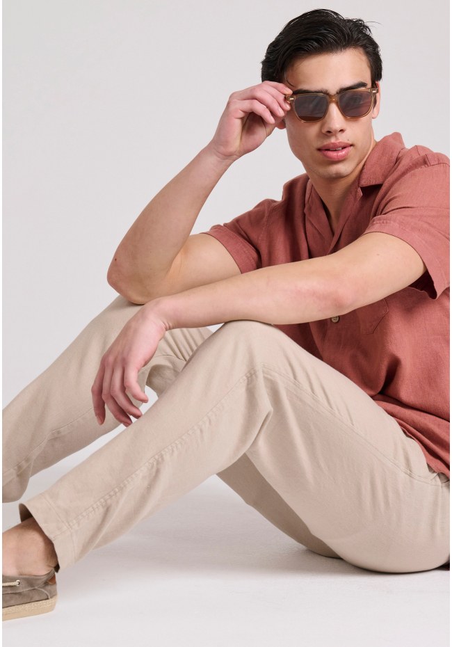 Λινό casual chino παντελόνι