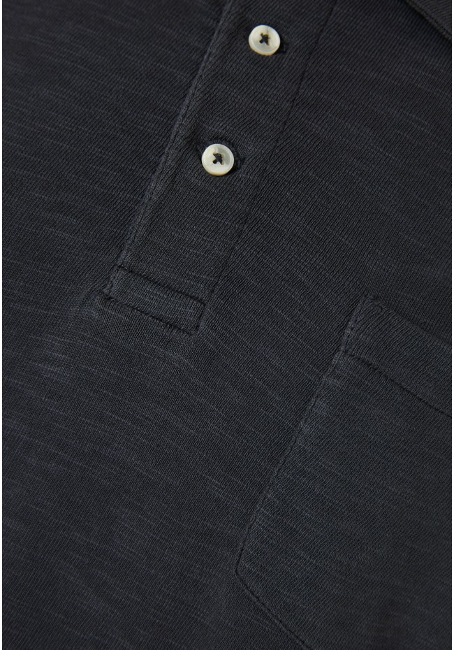 Garment dyed slub polo shirt