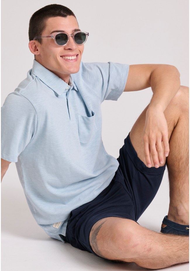 Garment dyed chino βερμούδα με ρεβέρ