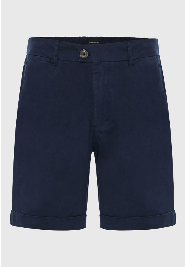 Garment dyed chino βερμούδα με ρεβέρ
