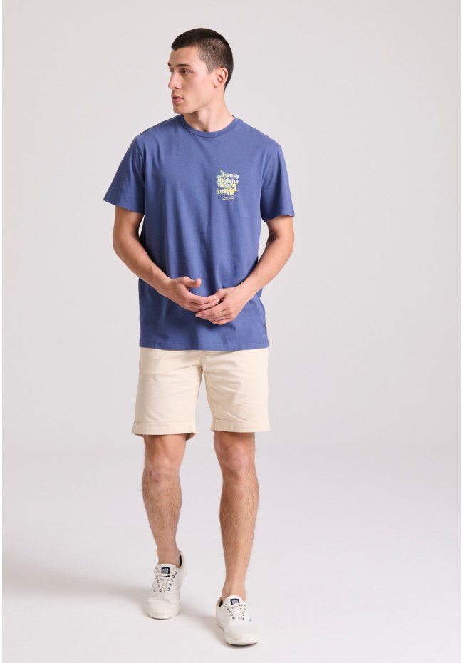 Garment dyed chino βερμούδα με ρεβέρ