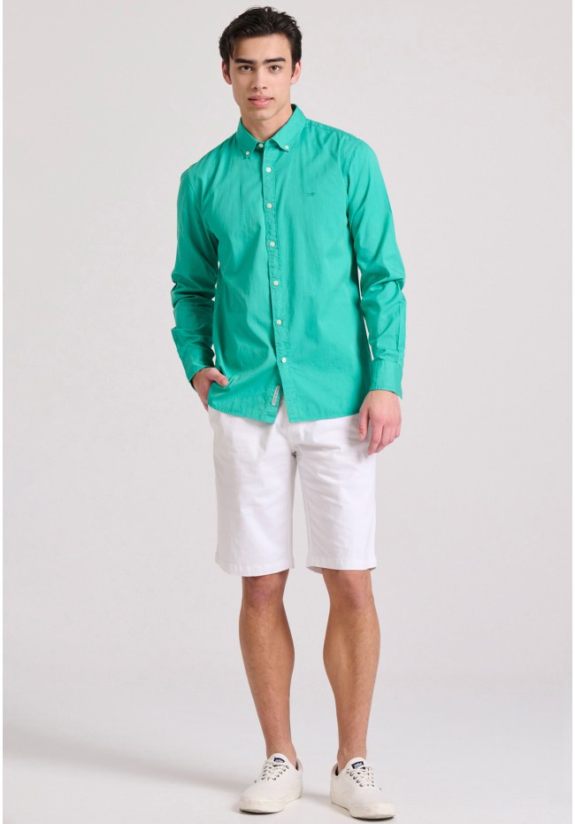 Men's cotton shirt garment dyed