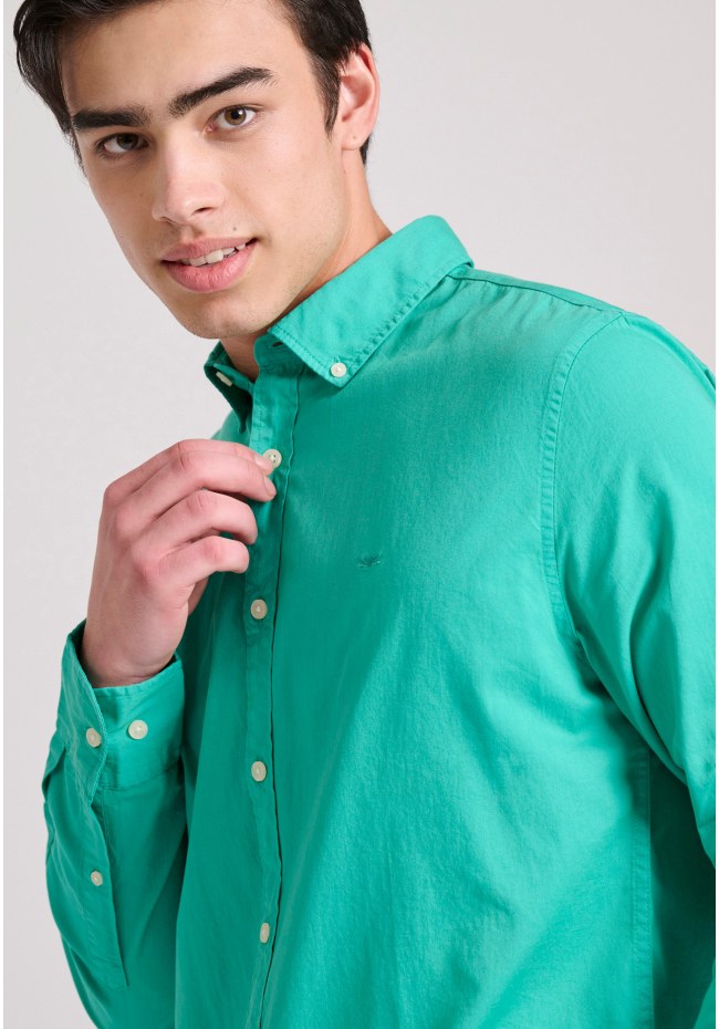 Men's cotton shirt garment dyed