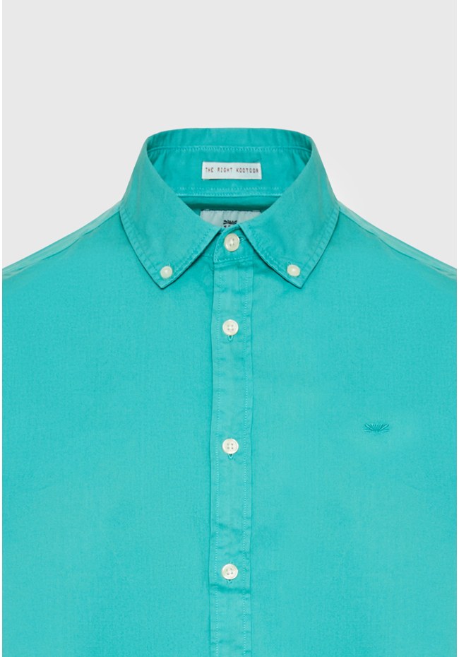 Men's cotton shirt garment dyed