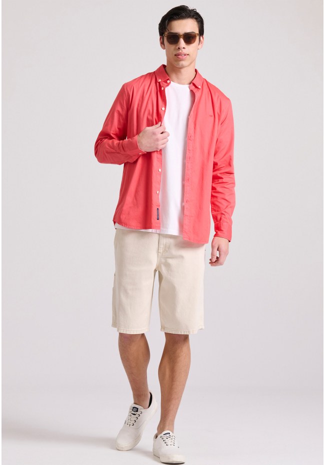 Ανδρικό βαμβακερό πουκάμισο garment dyed