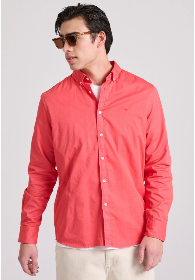 Ανδρικό βαμβακερό πουκάμισο garment dyed