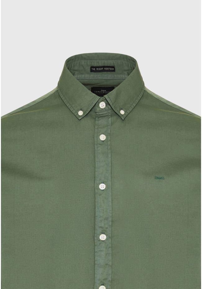Men's cotton shirt garment dyed