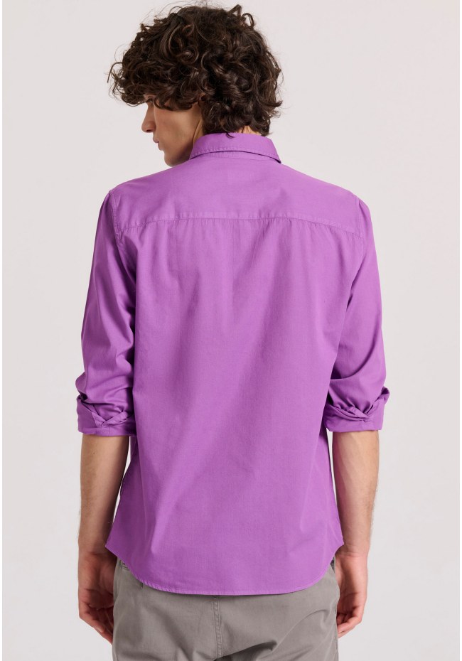 Men's cotton shirt garment dyed