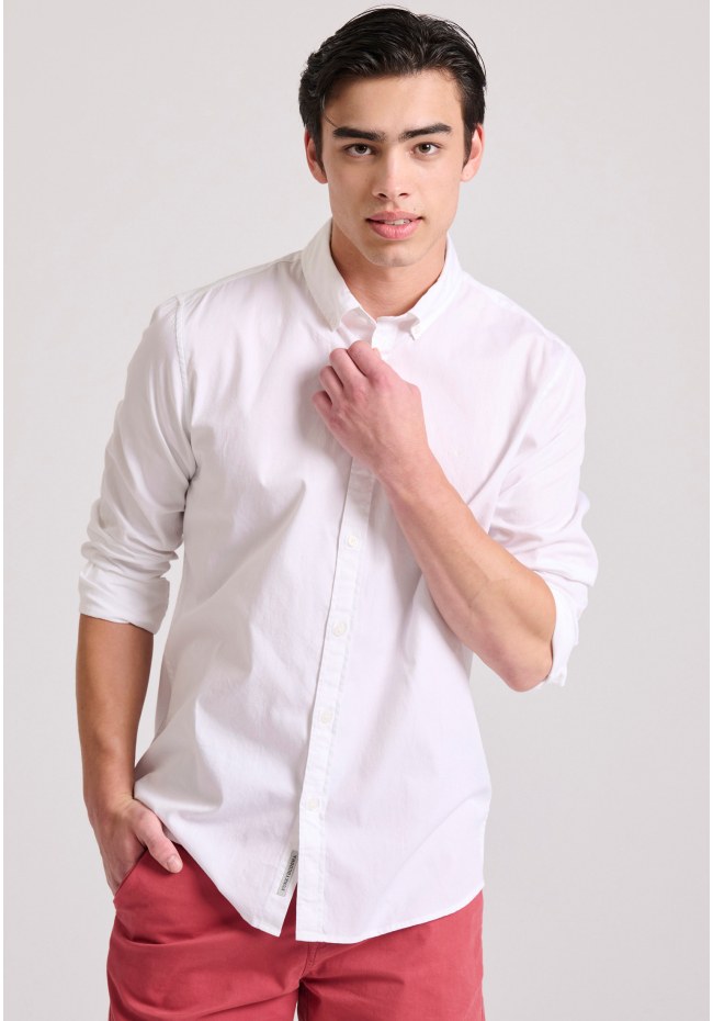 Men's cotton shirt garment dyed
