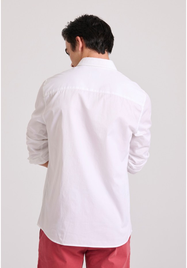 Men's cotton shirt garment dyed