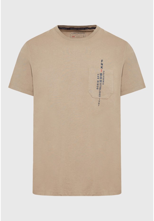 T-shirt με τύπωμα και τσέπη στο στήθος