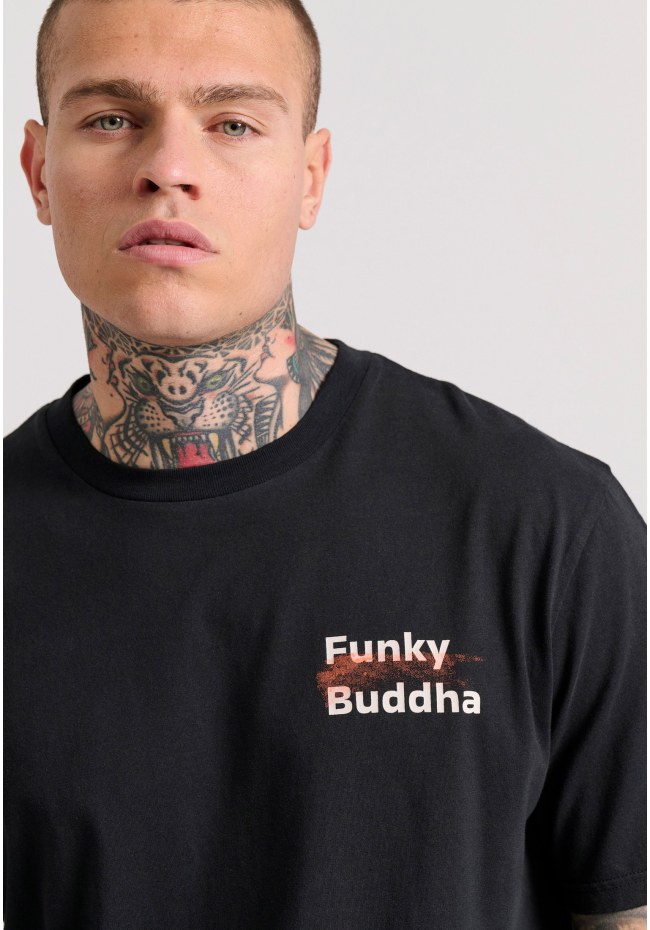 Relaxed fit t-shirt με brushed τύπωμα στην πλάτη