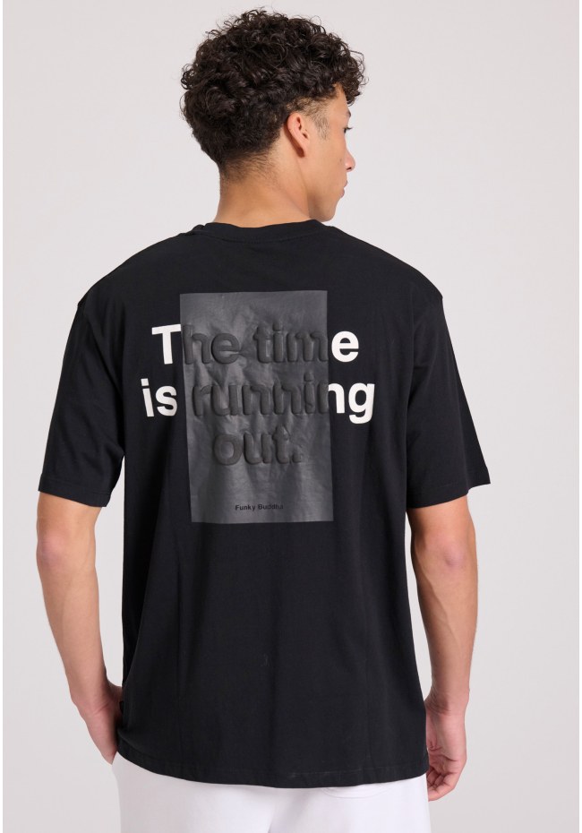 Relaxed fit t-shirt με embossed τύπωμα στην πλάτη