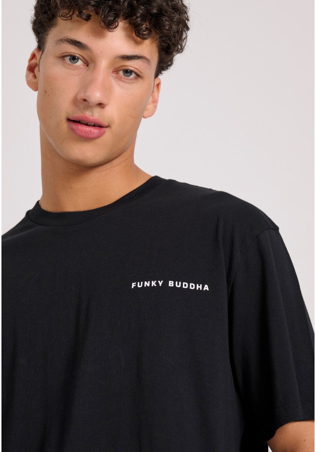 Relaxed fit t-shirt με embossed τύπωμα στην πλάτη