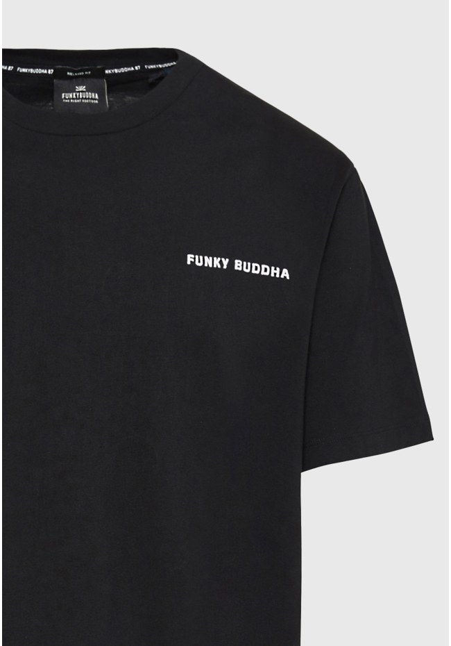 Relaxed fit t-shirt με embossed τύπωμα στην πλάτη