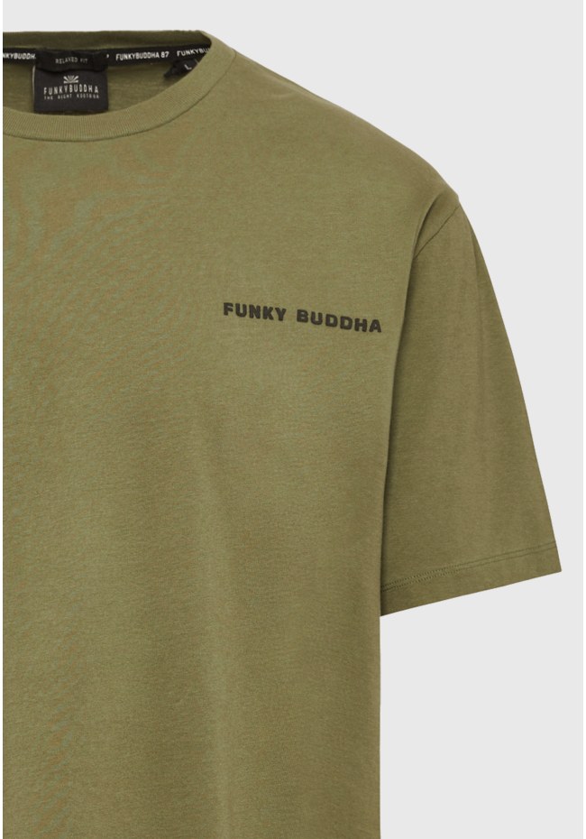 Relaxed fit t-shirt με embossed τύπωμα στην πλάτη