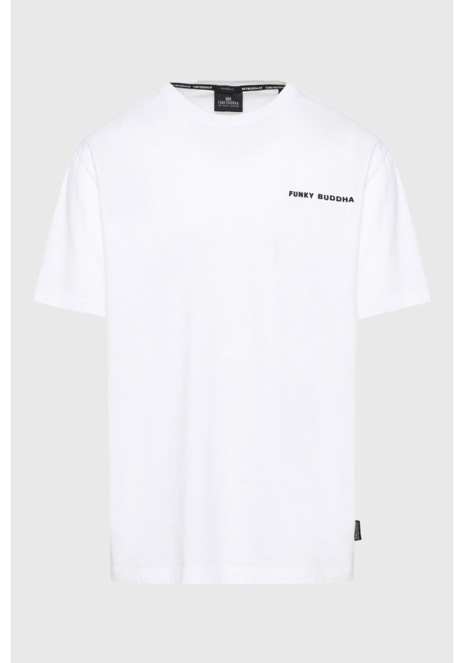 Relaxed fit t-shirt με embossed τύπωμα στην πλάτη
