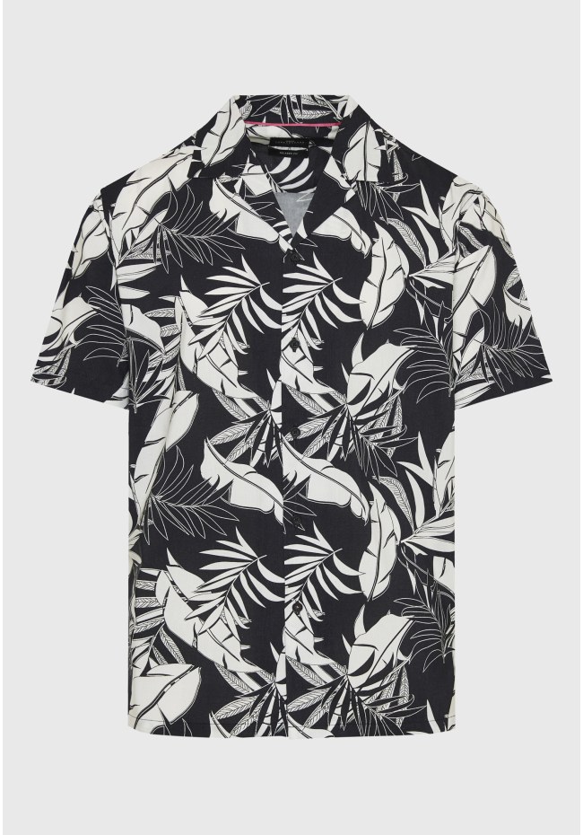 Short-sleeve resort shirt relaxed fit all over printed 