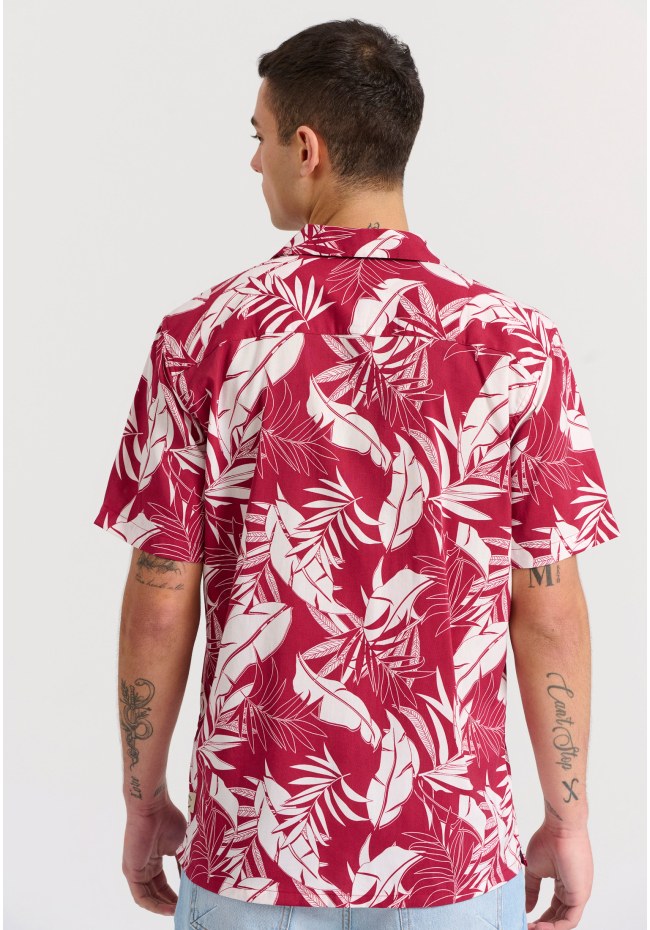 Short-sleeve resort shirt relaxed fit all over printed 