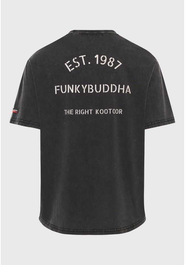 Relaxed fit garment dyed t-shirt με τύπωμα στη πλάτη