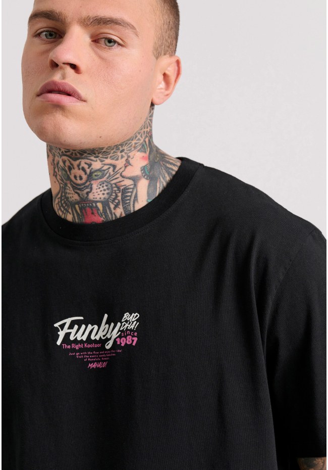 Relaxed fit t-shirt με surf τύπωμα στην πλάτη