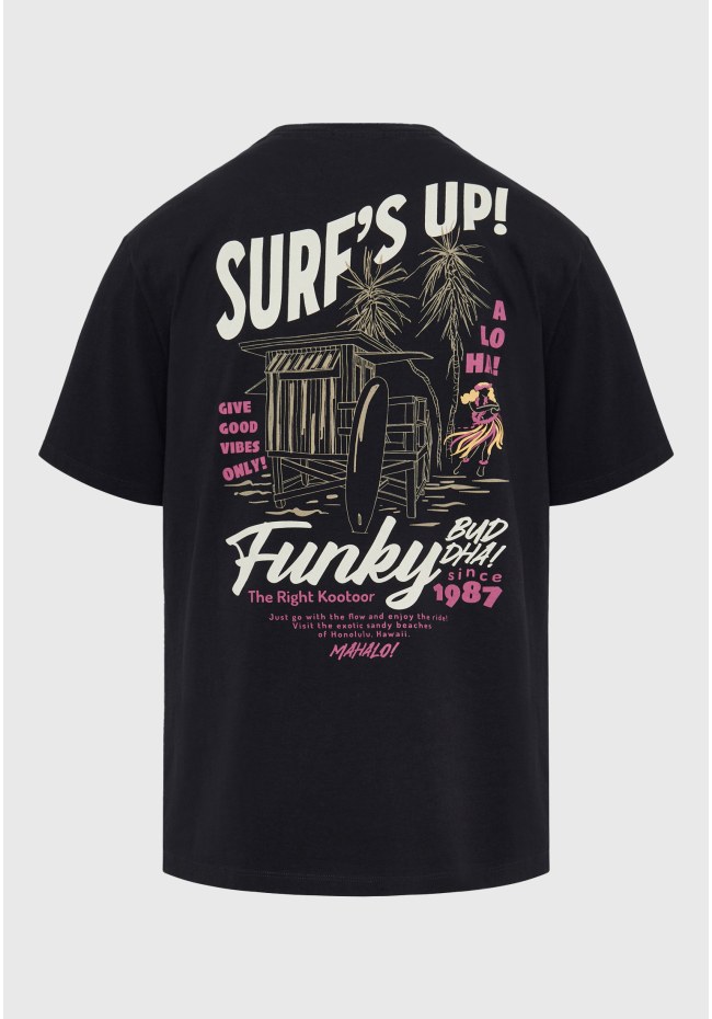 Relaxed fit t-shirt με surf τύπωμα στην πλάτη