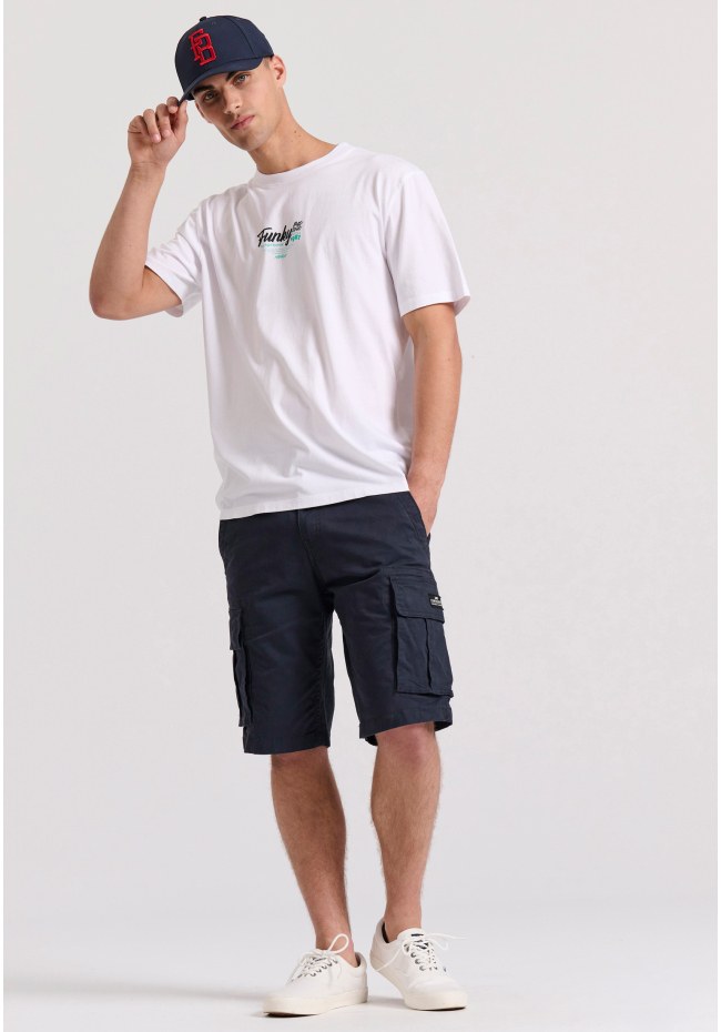 Relaxed fit t-shirt με surf τύπωμα στην πλάτη